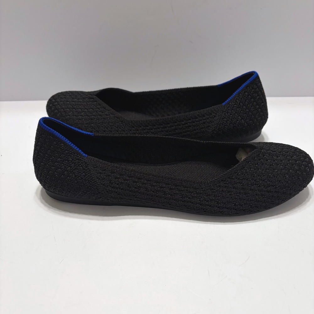 Rothy's The Flat Black Honeycomb Knit Ballet Flats 001-206 Women's 8.5 NEW